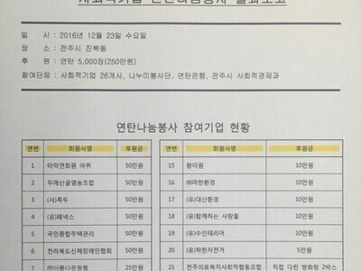 사회적기업 송년 연탄나눔 봉사안내 