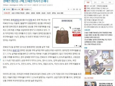 장애인 생산품 구매 단체장 의지가 문제다 